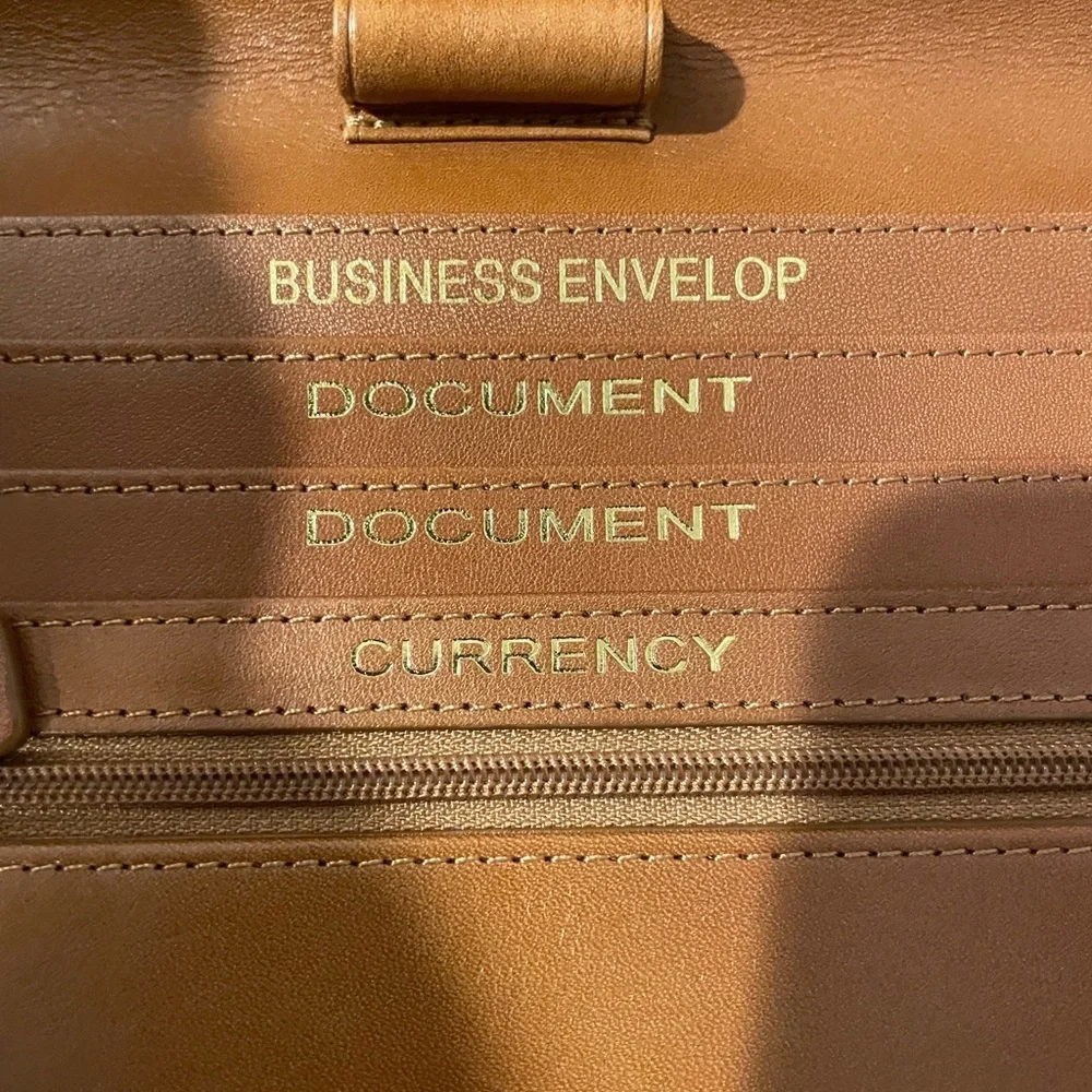 Bath & Body Works Tan Leather Travel Passport & Boarding Pass Organizer